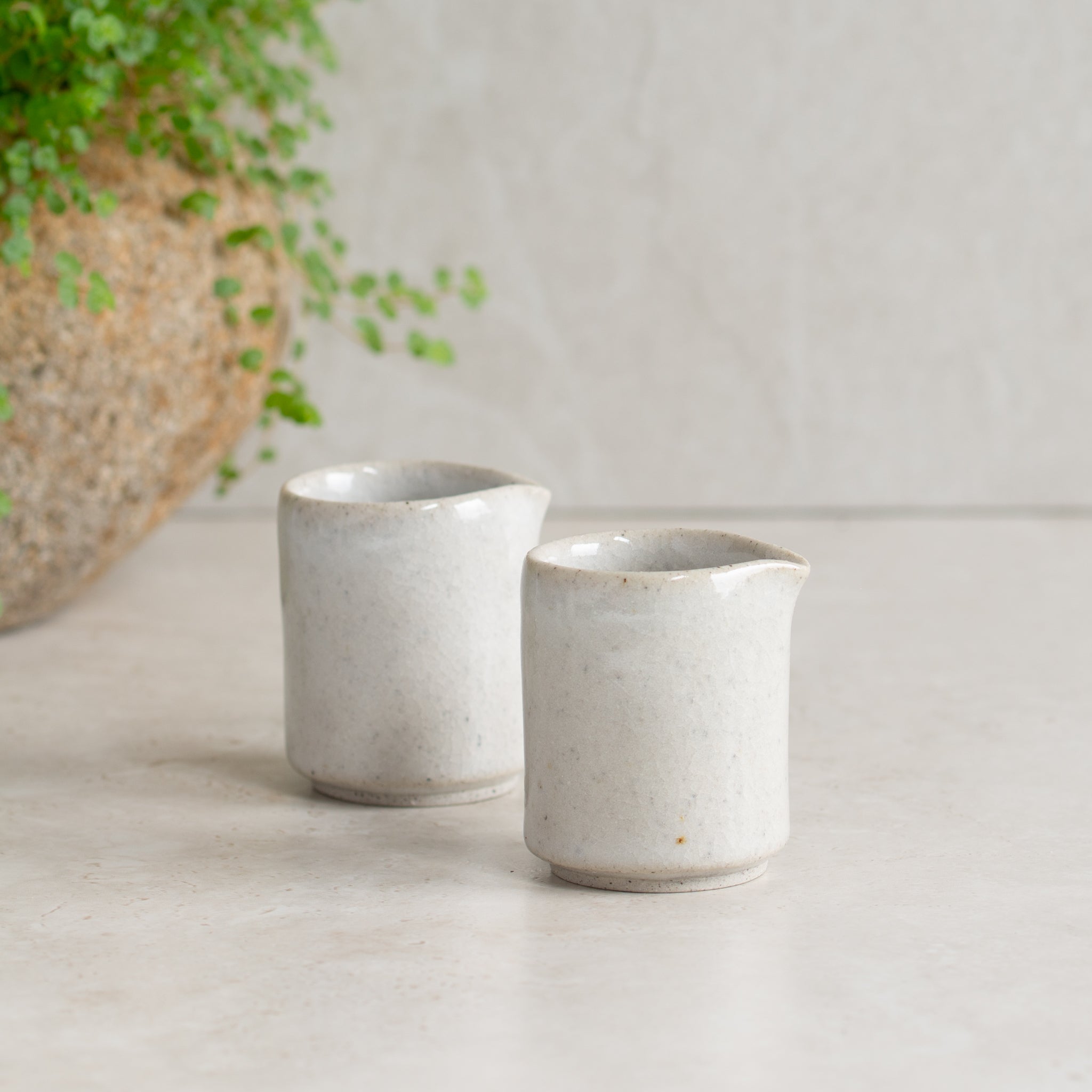 Ceramic Mini Pourer | Oatmeal Gloss