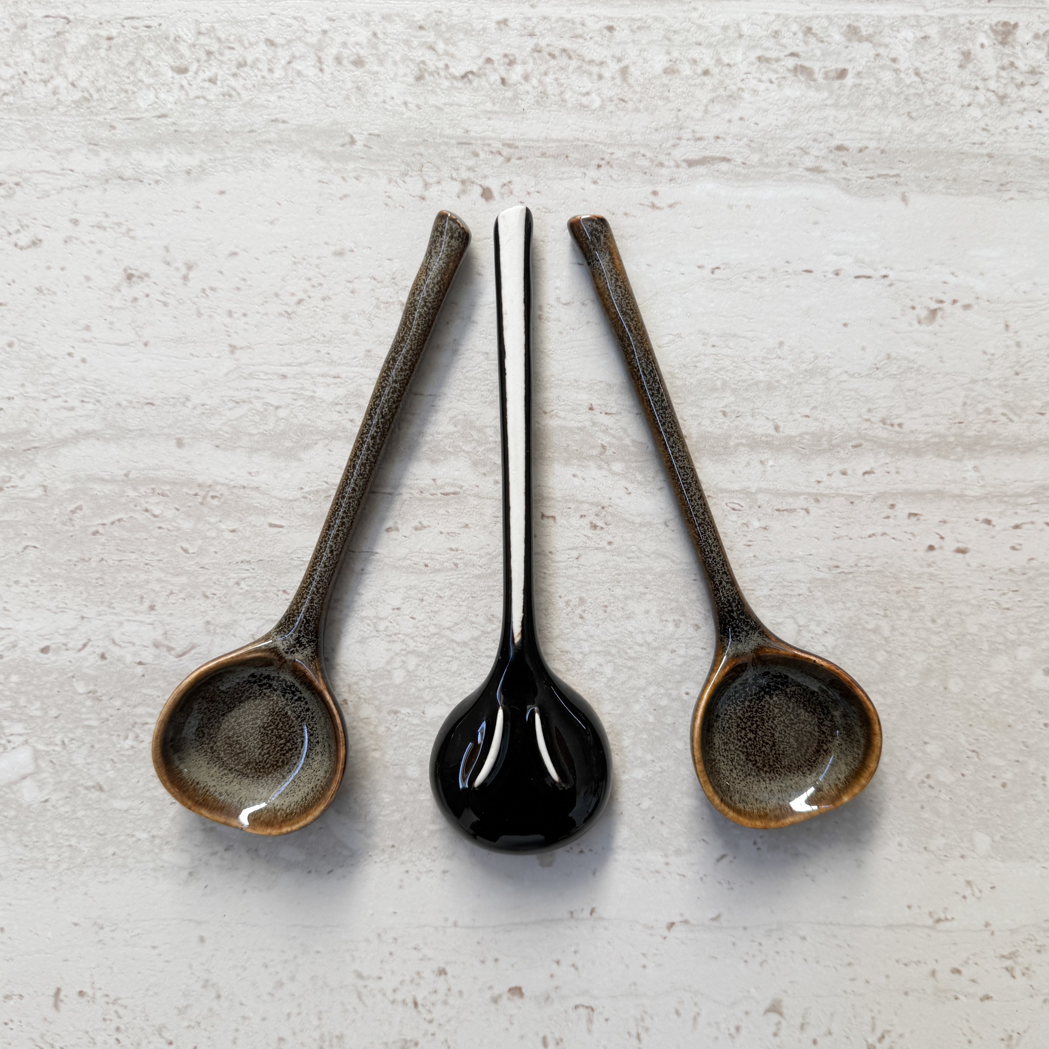 Ceramic Spoon | Set of 3 | Brown
