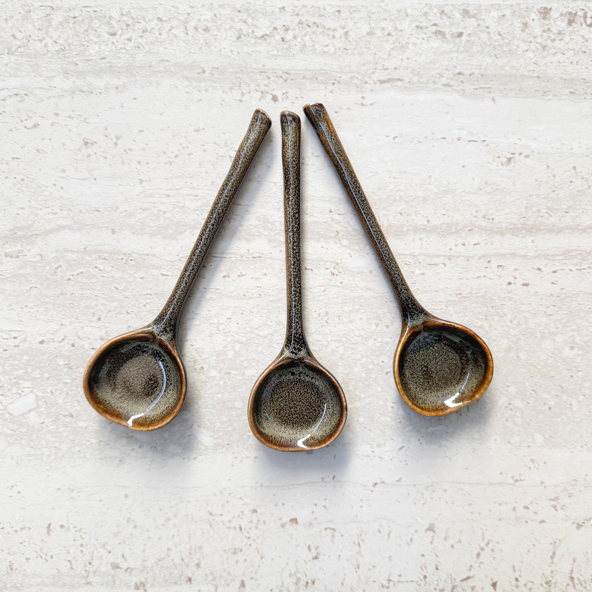 Ceramic Spoon | Set of 3 | Brown