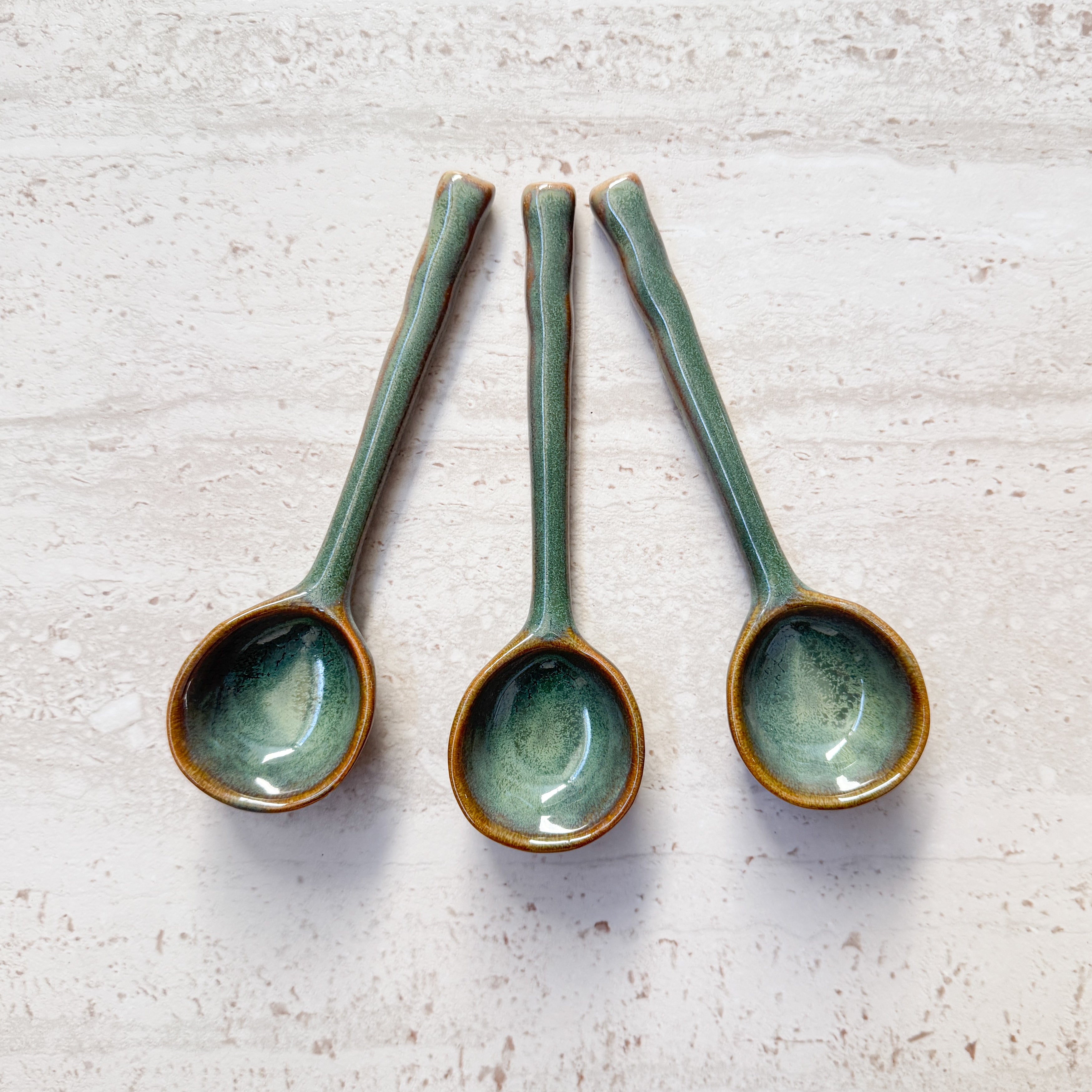 Ceramic Spoon | Set of 3 | Green