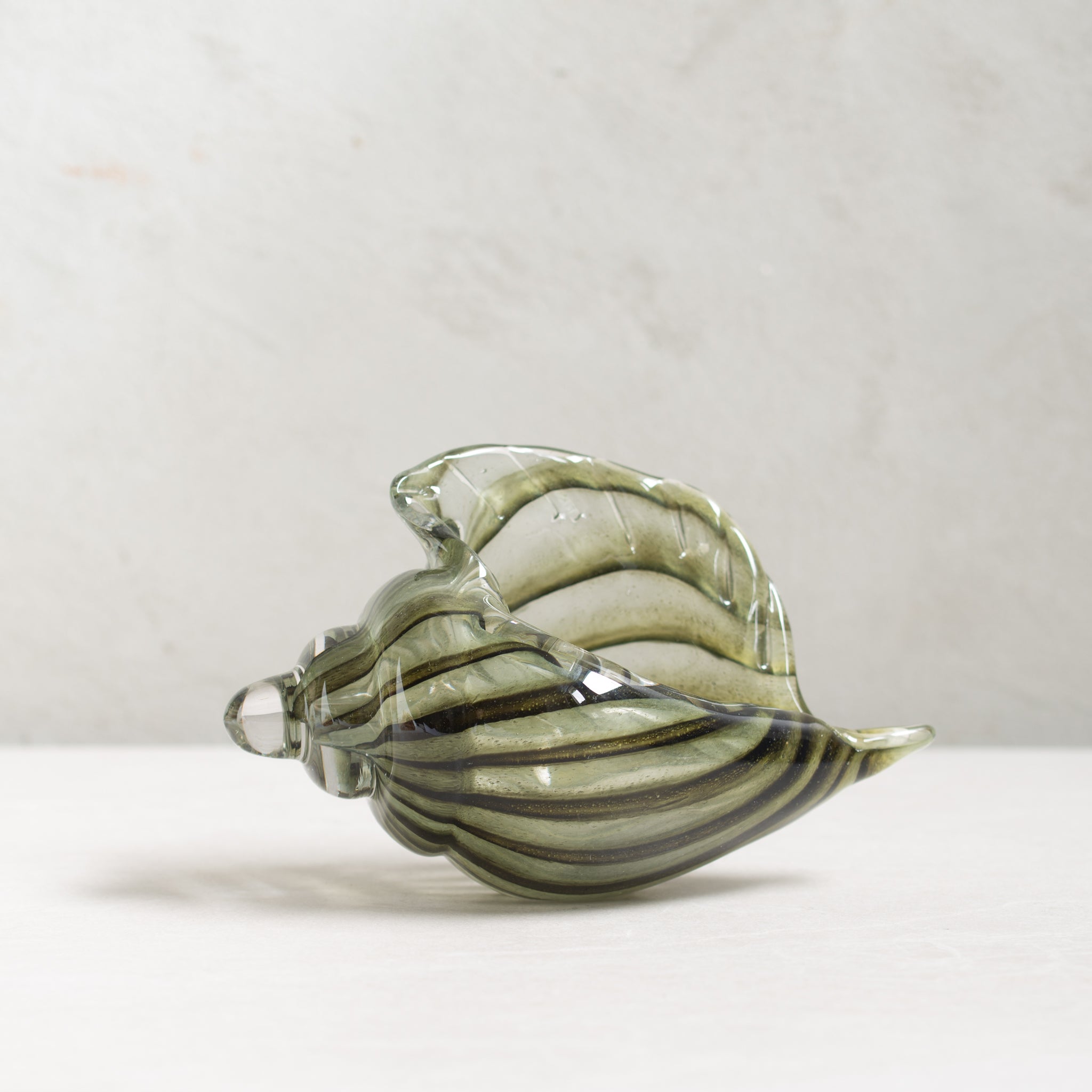 Conch Shell Glass Sculpture | Olive