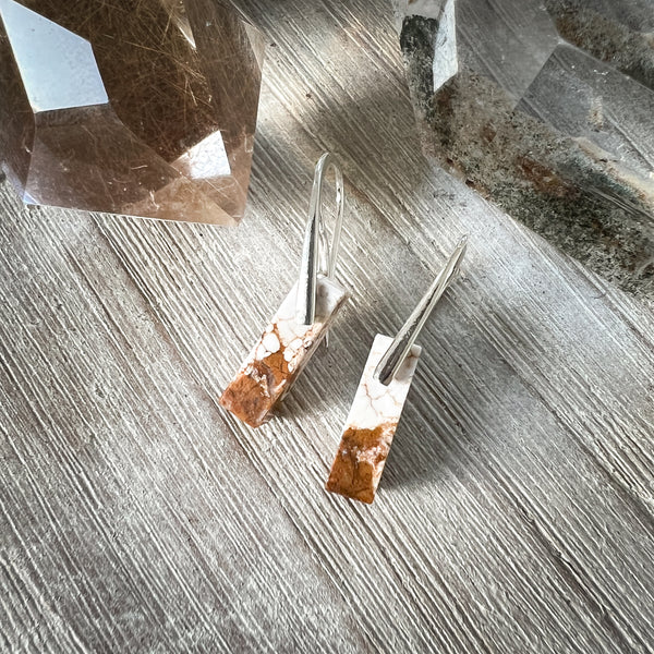 Natural Stone Earrings | Howlite Drops