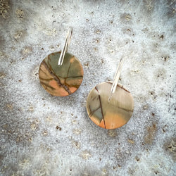 Natural Stone Earrings | Picasso Jasper Circles [Design C]