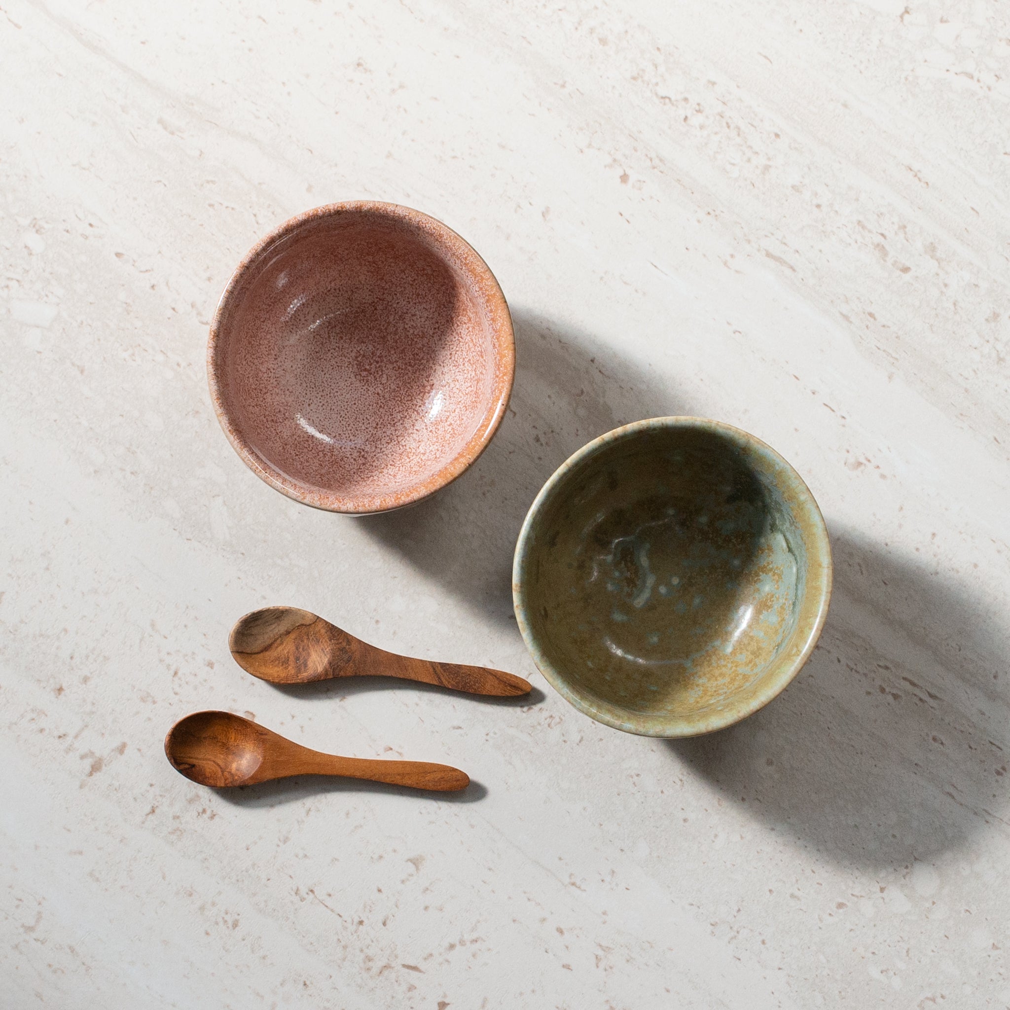 Franco Bowl | Rosa + Olive | Set/2 with Spoons