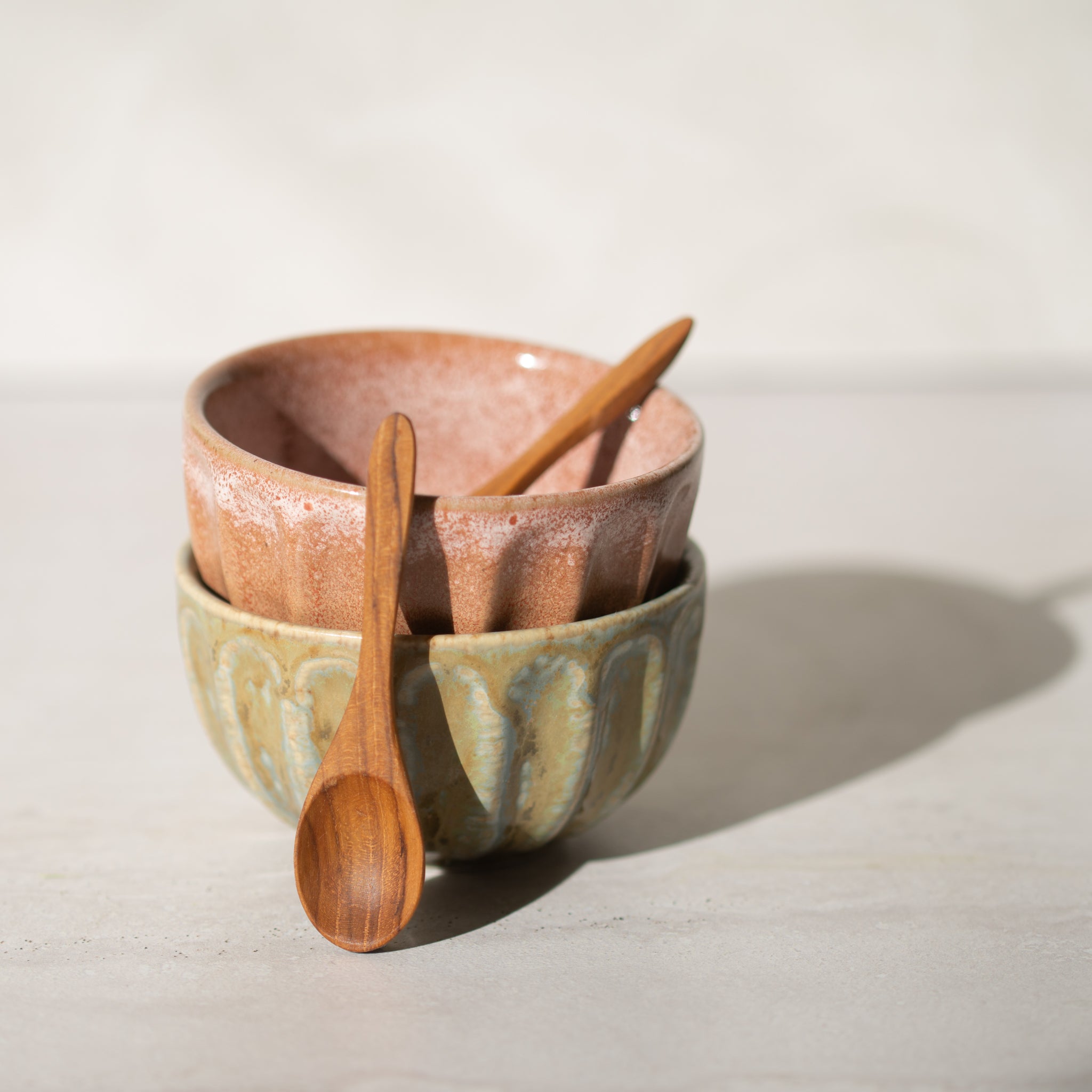 Franco Bowl | Rosa + Olive | Set/2 with Spoons