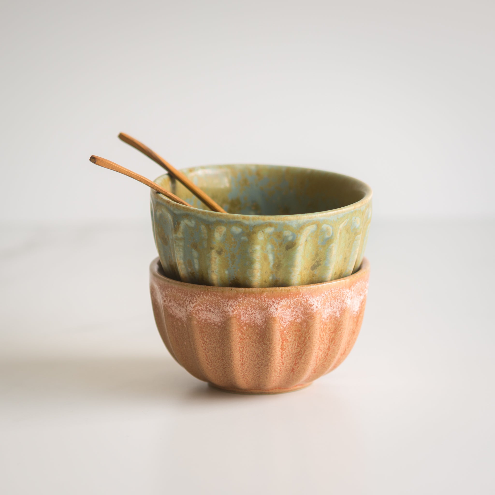 Franco Bowl | Rosa + Olive | Set/2 with Spoons