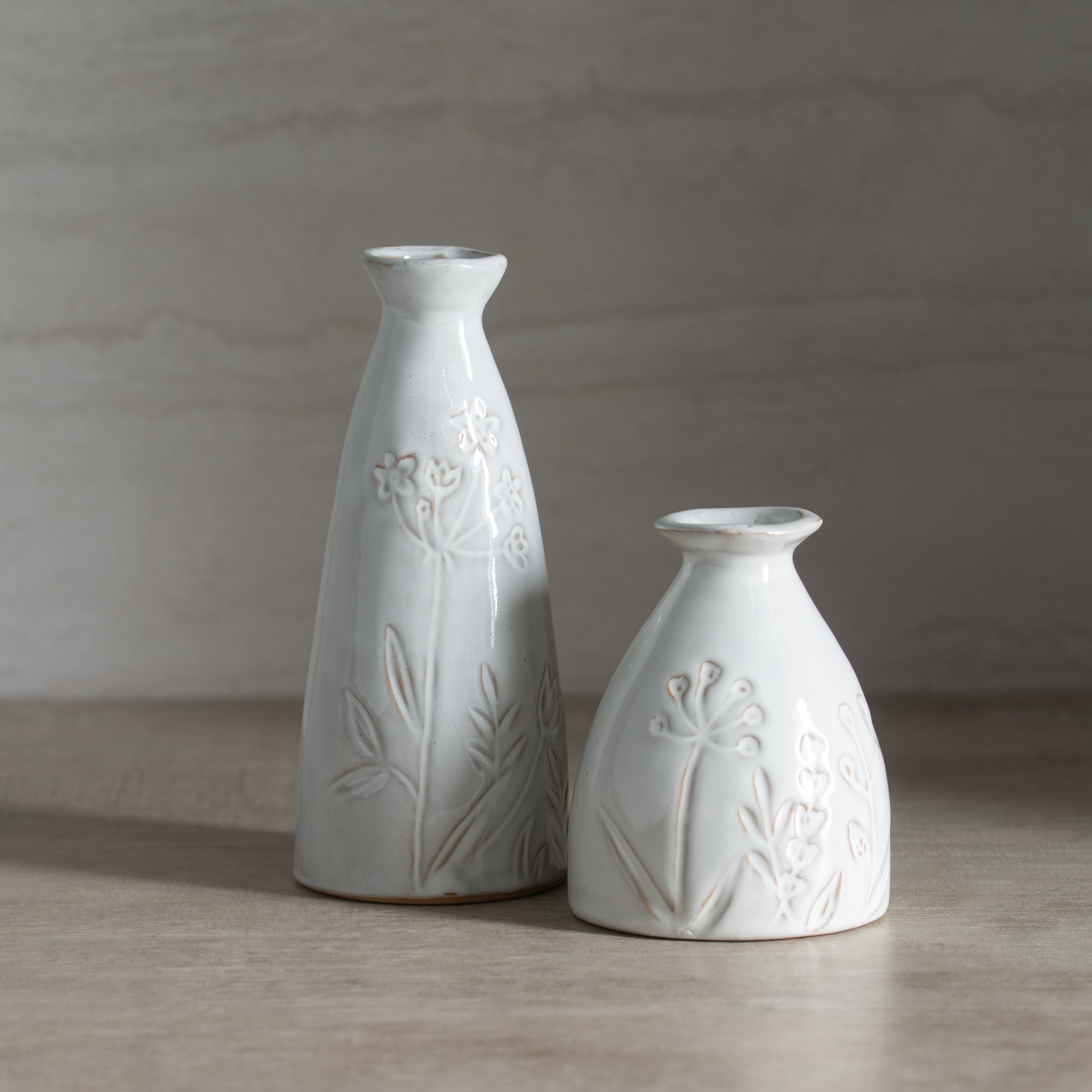 Hedgerow Ceramic Vase Short | White