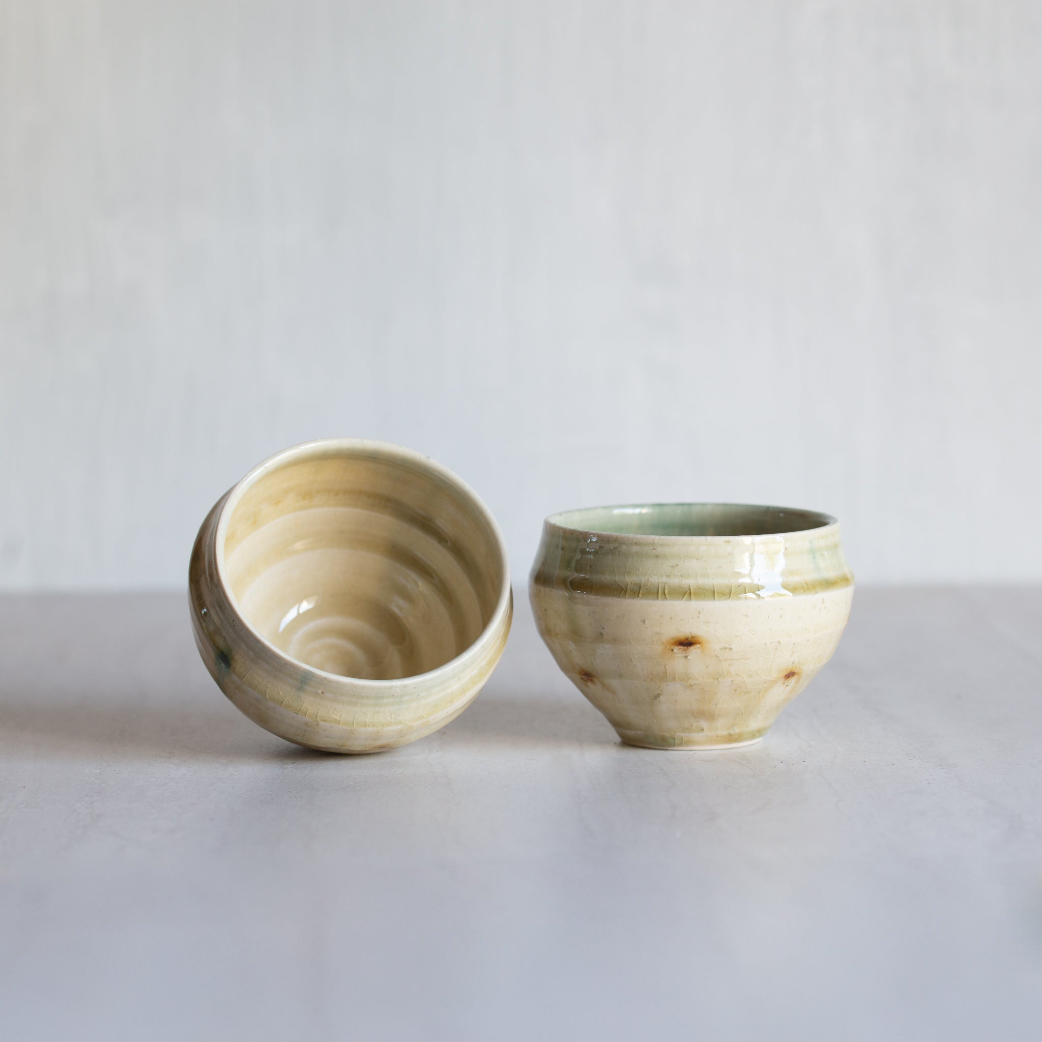 Japanese Ceramics | Ippuku |Tea Bowl | Set of 2