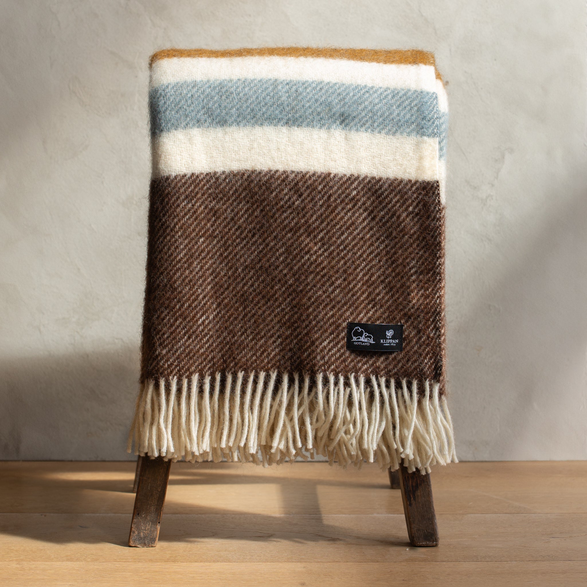 Klippan NZ Wool Blanket | Gotland | Walnut Stripe