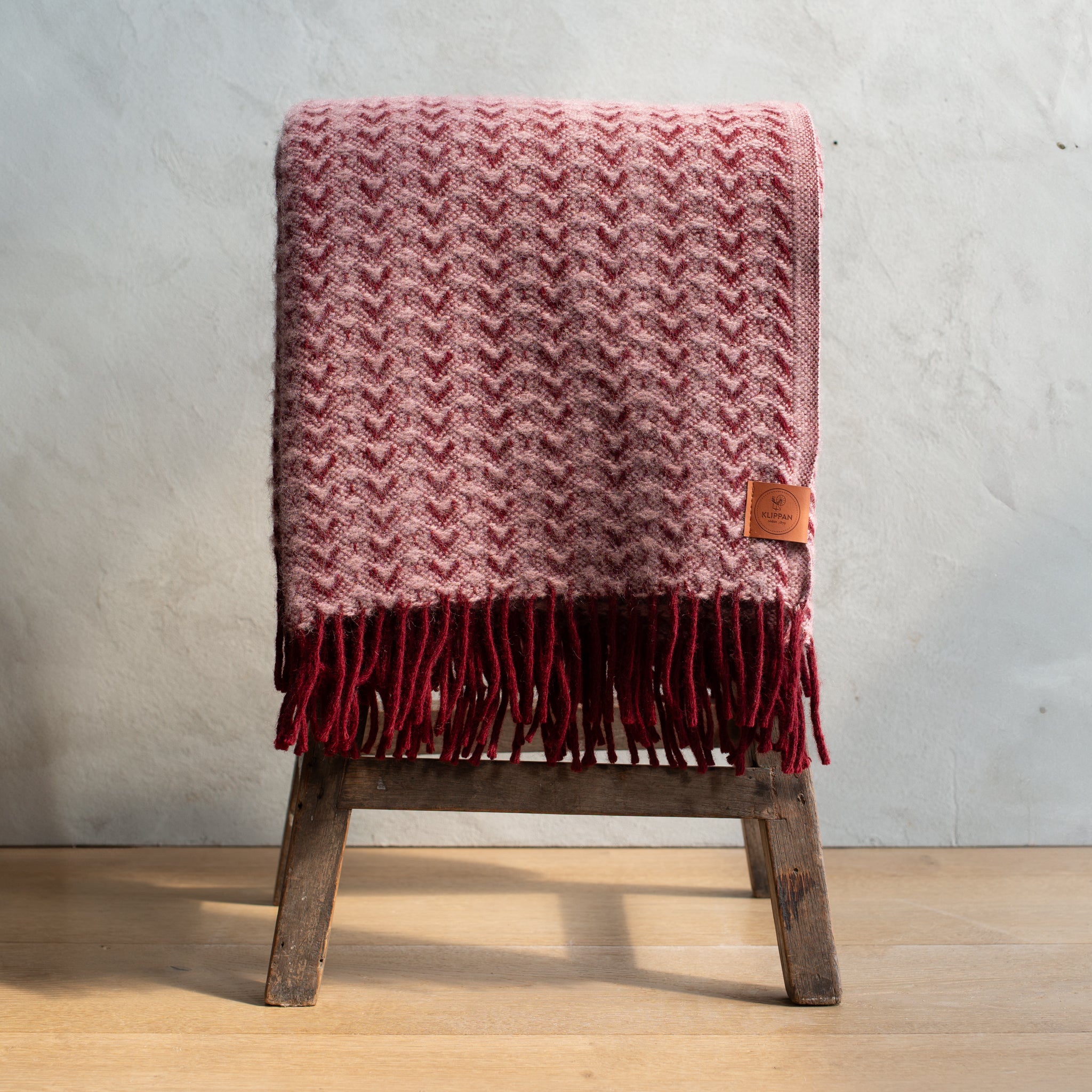 Klippan NZ Wool Blanket | Ilse | Bordeaux Pink