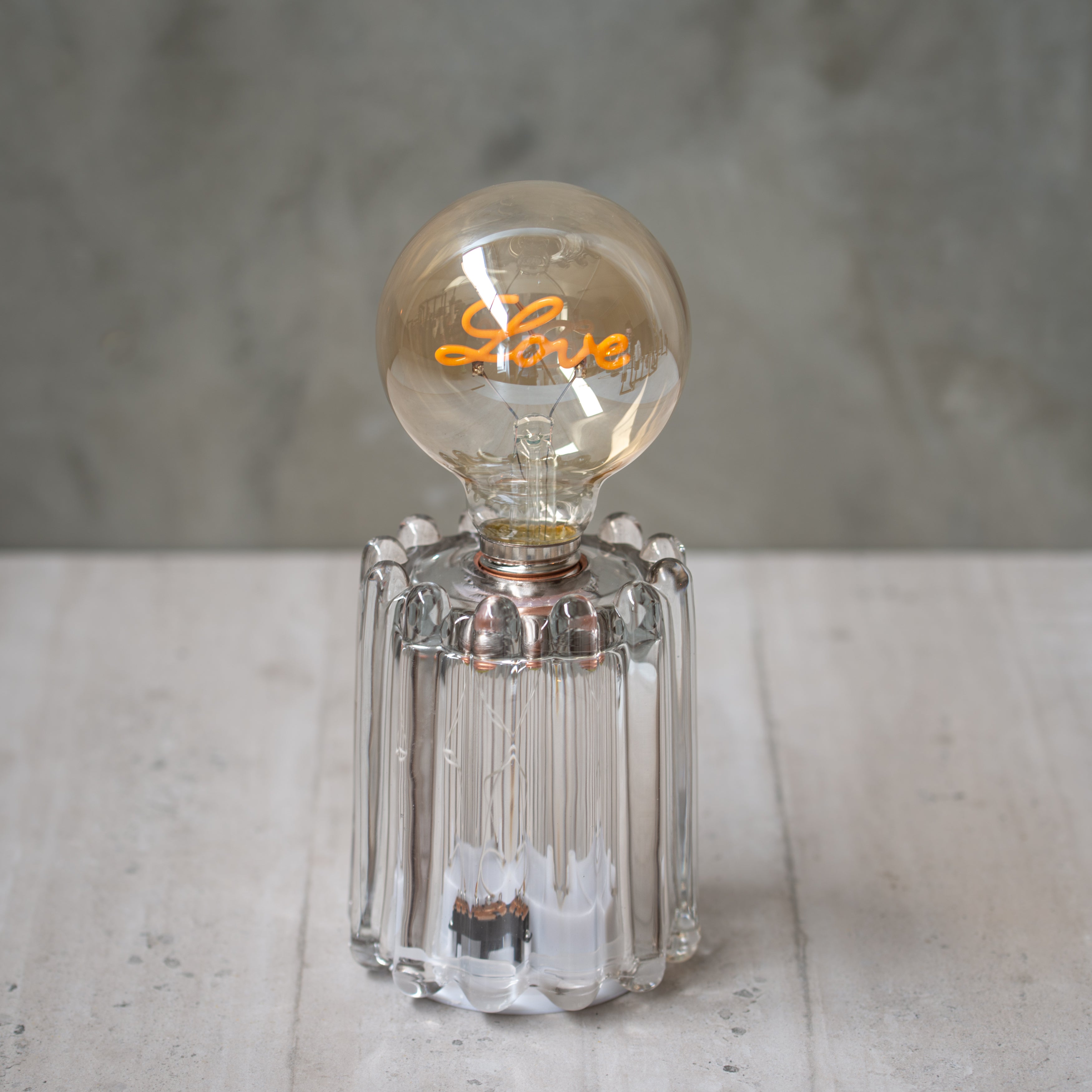 Glass Love Lamp | Grey