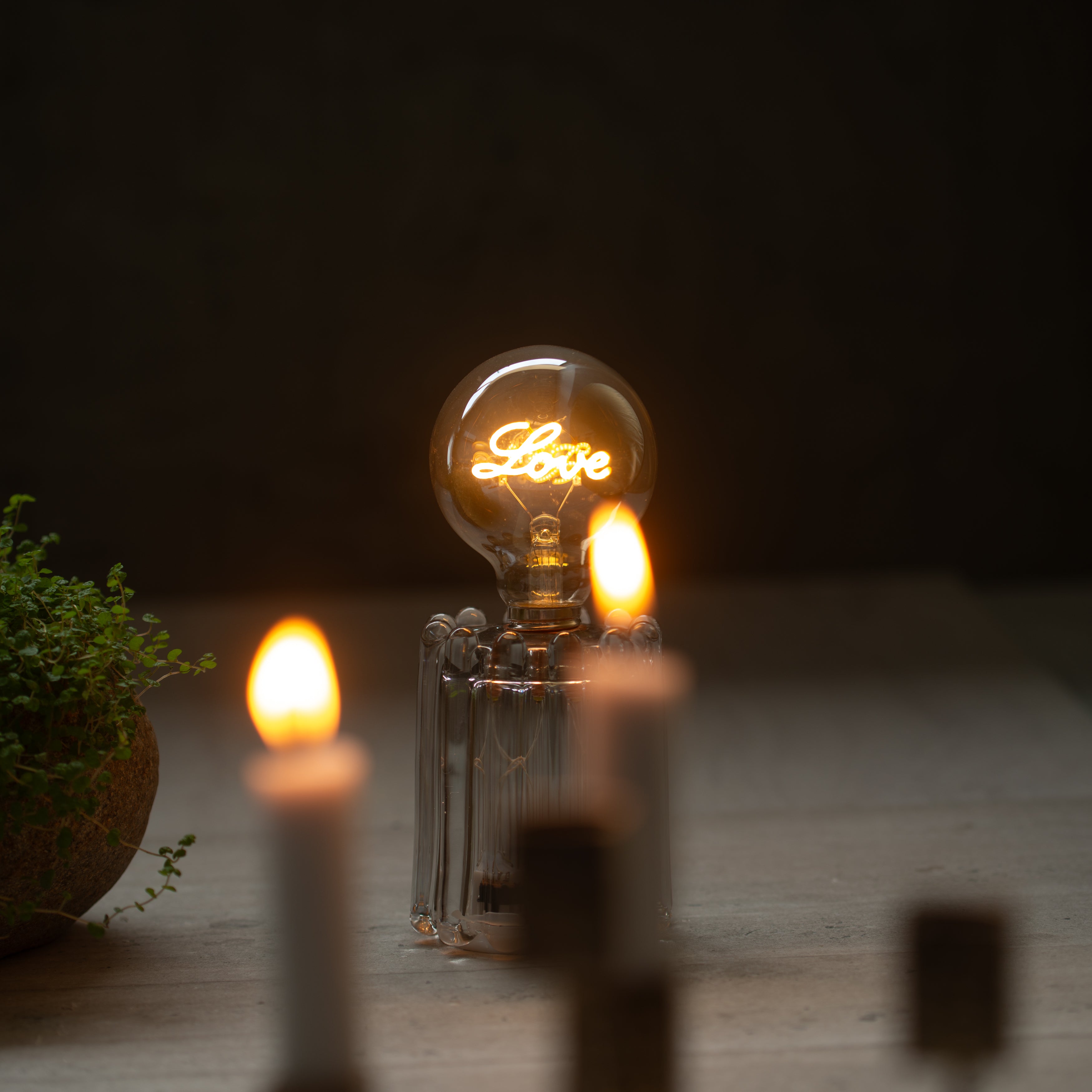 Glass Love Lamp | Grey