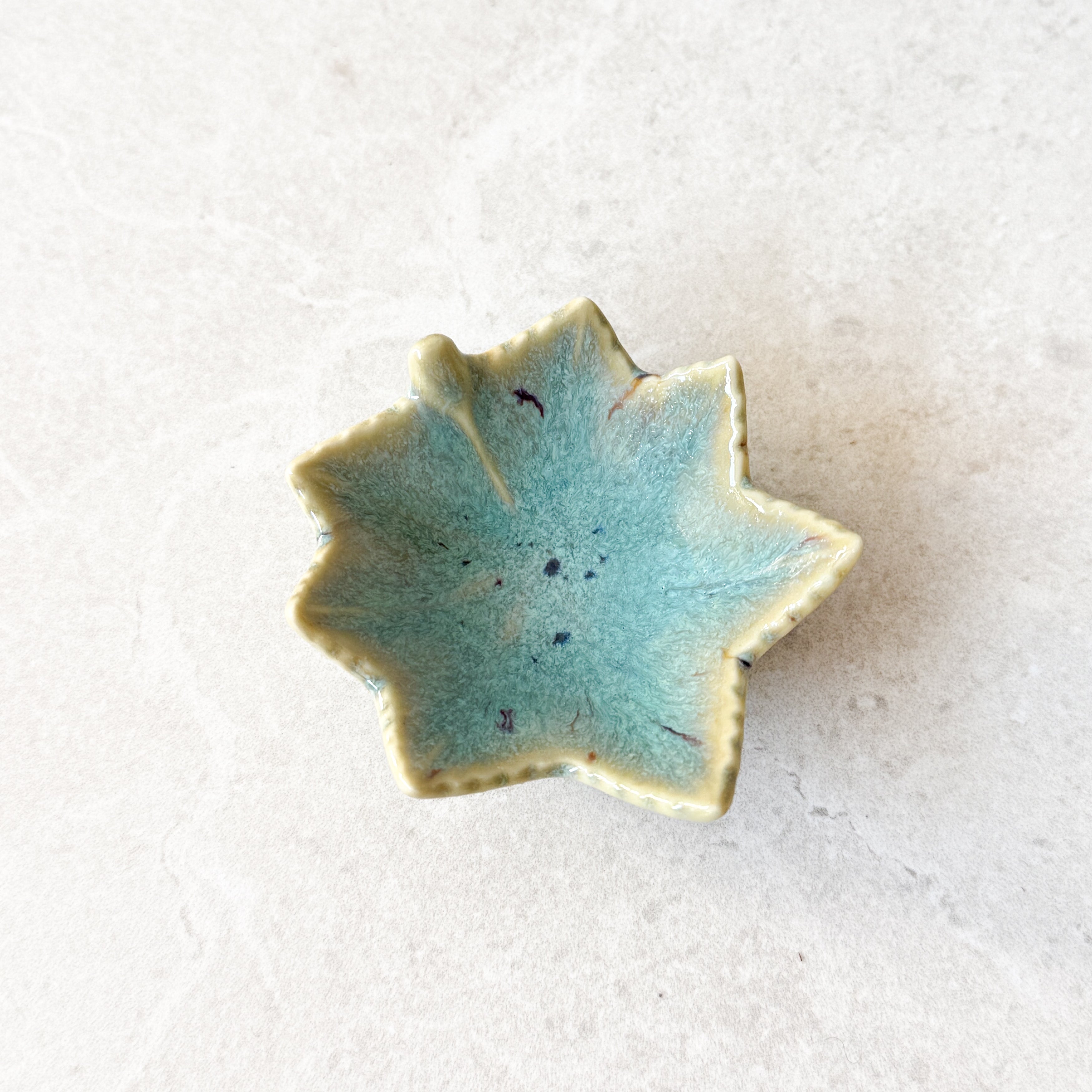Japanese Ceramics | Mini Maple Dish | Aqua