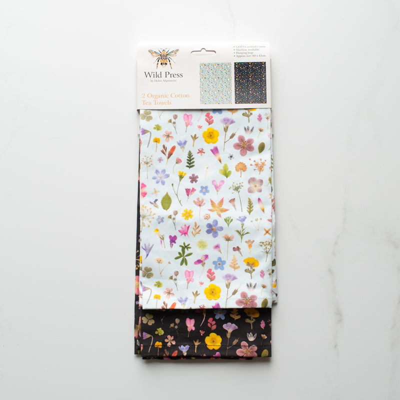 Wild Press  | Set of 2 | Tea Towel | Mint + Flower Meadow