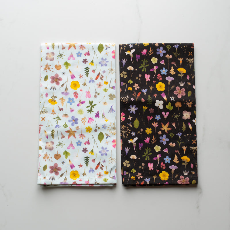 Wild Press  | Set of 2 | Tea Towel | Mint + Flower Meadow