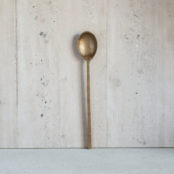 Hand Forged Spoon | Oval | Antique Brass | 17cm
