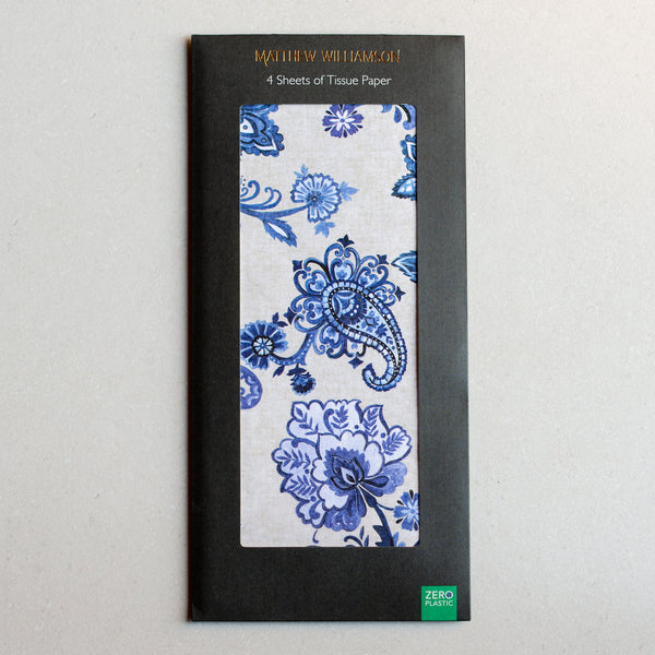 Printed Tissue Paper | Paisley Blue