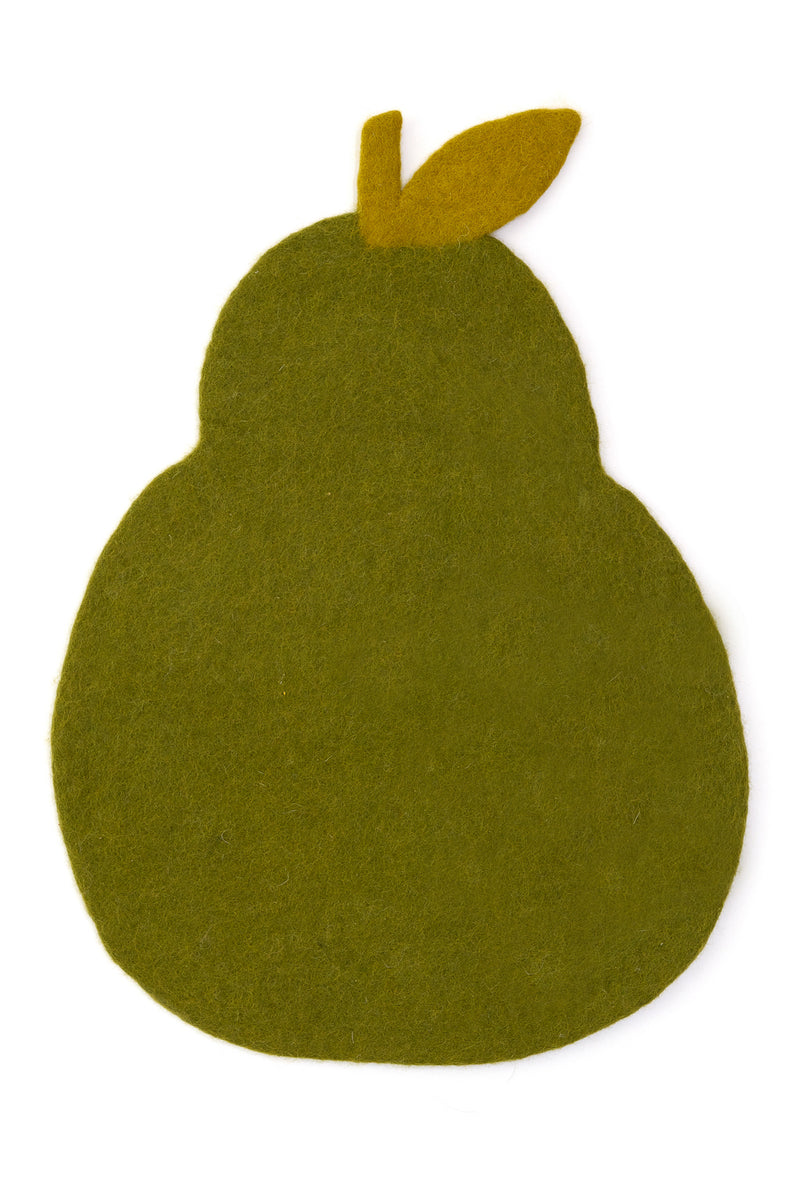 Muskhane Wool Felt Pear Mat | 30 x 38cm