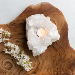 Quartz Cluster Tea Light Candle Holder