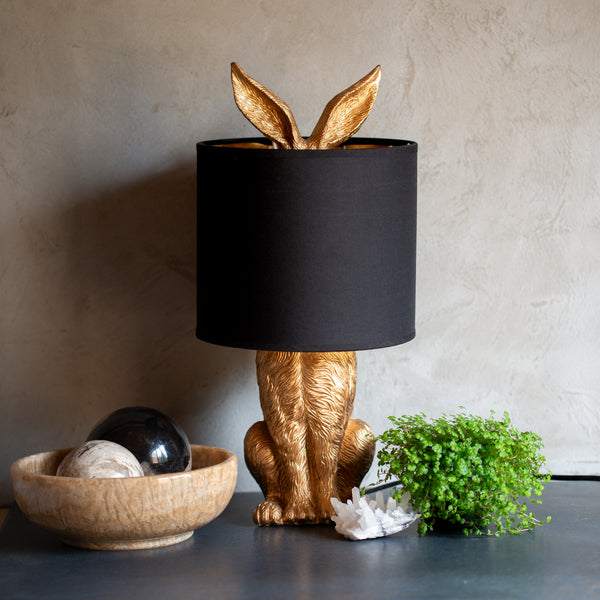 Rabbit Table Lamp | Black & Gold