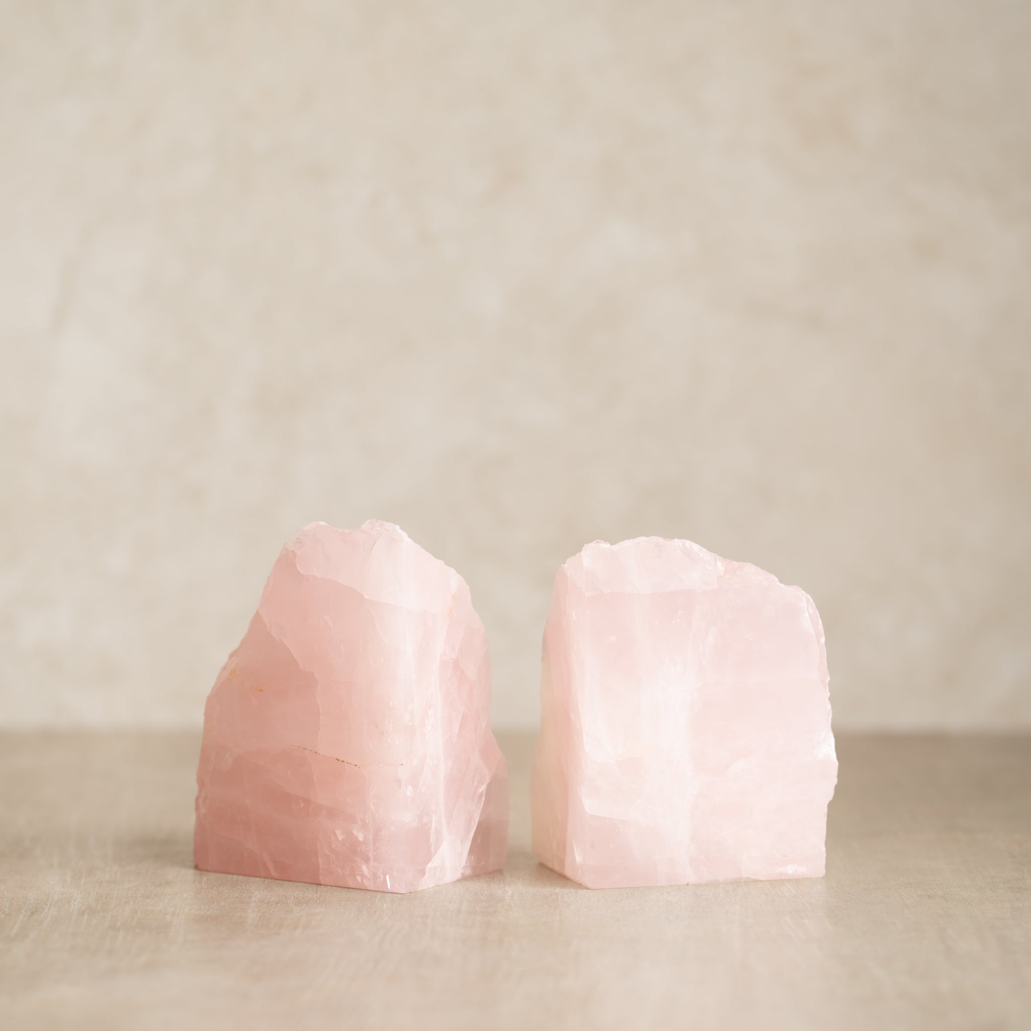 Rose Quartz Bookends