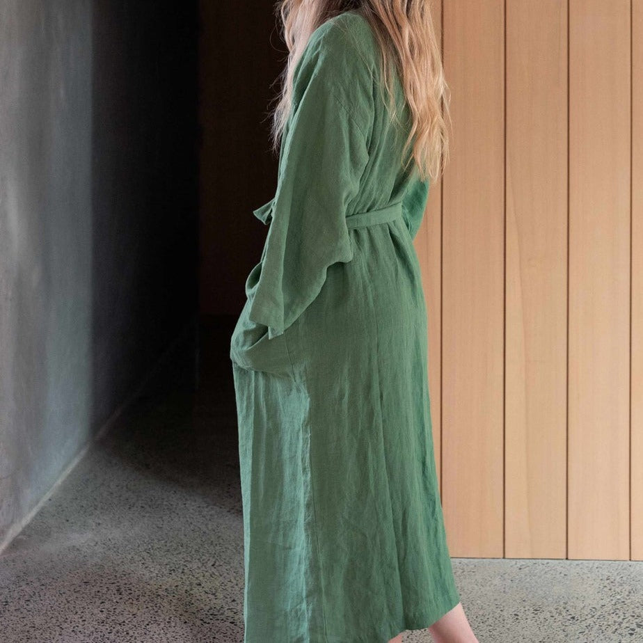 Linen Robe | Spearmint | Large