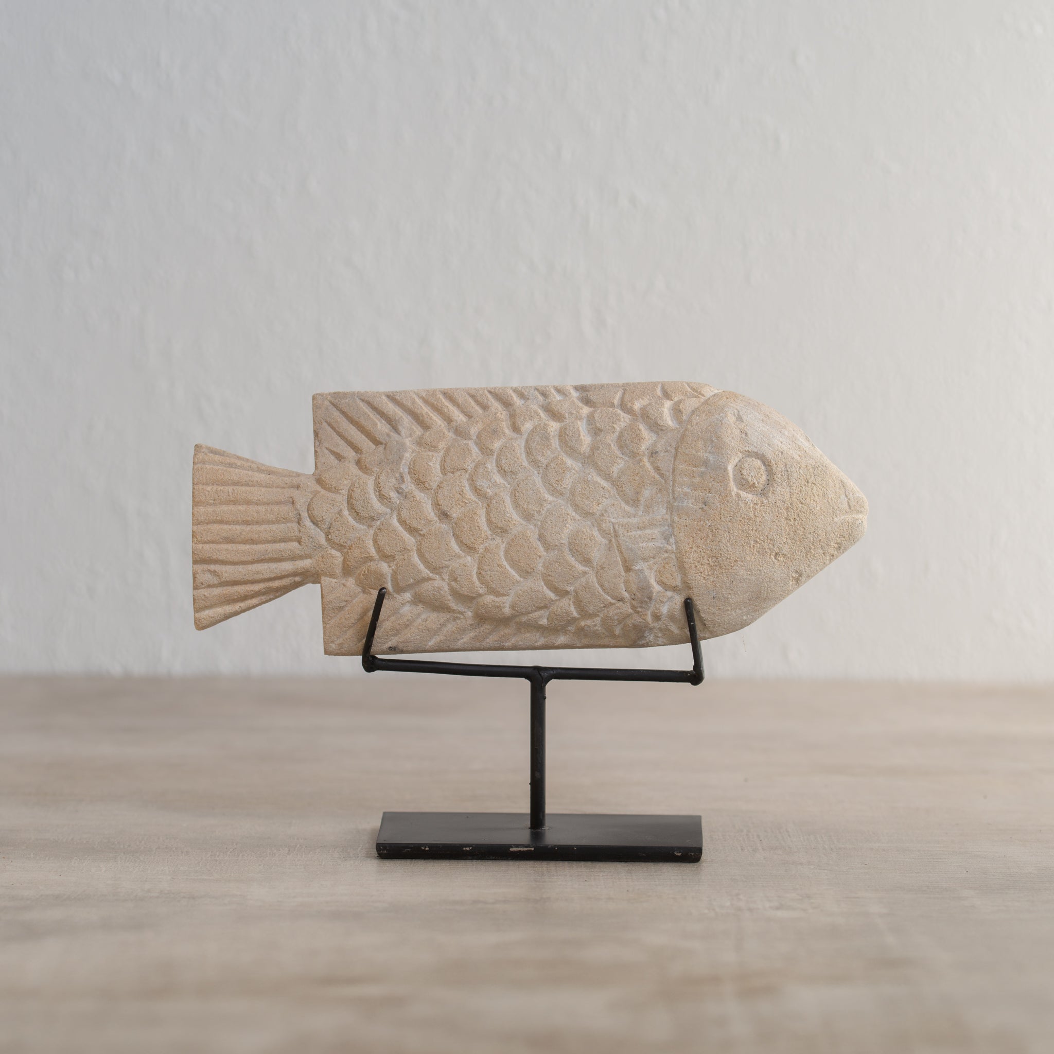 Carved Stone Fish on a Stand