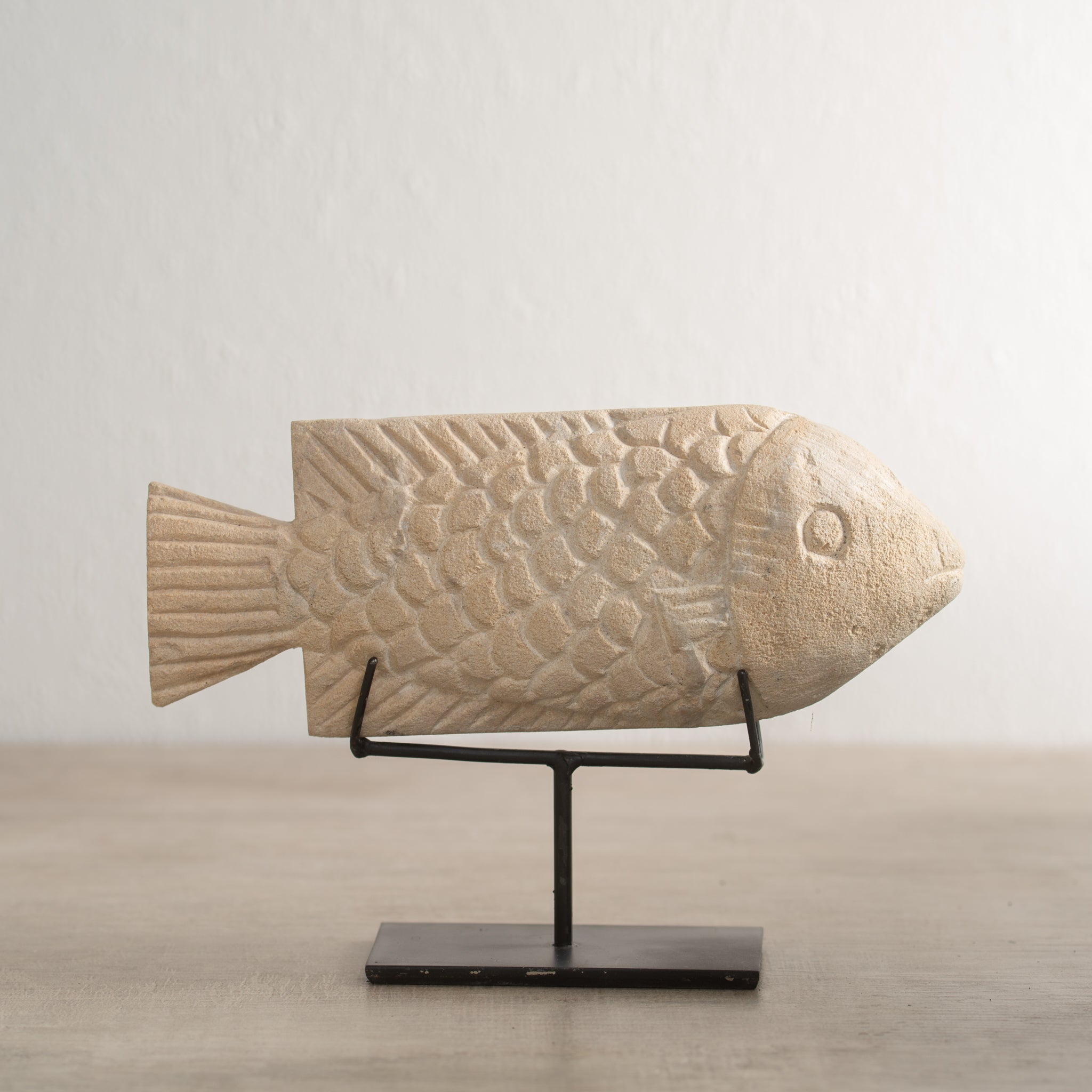 Carved Stone Fish on a Stand