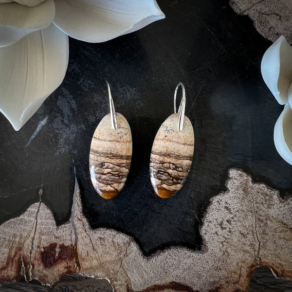 Natural Stone Earrings | Picture Jasper A