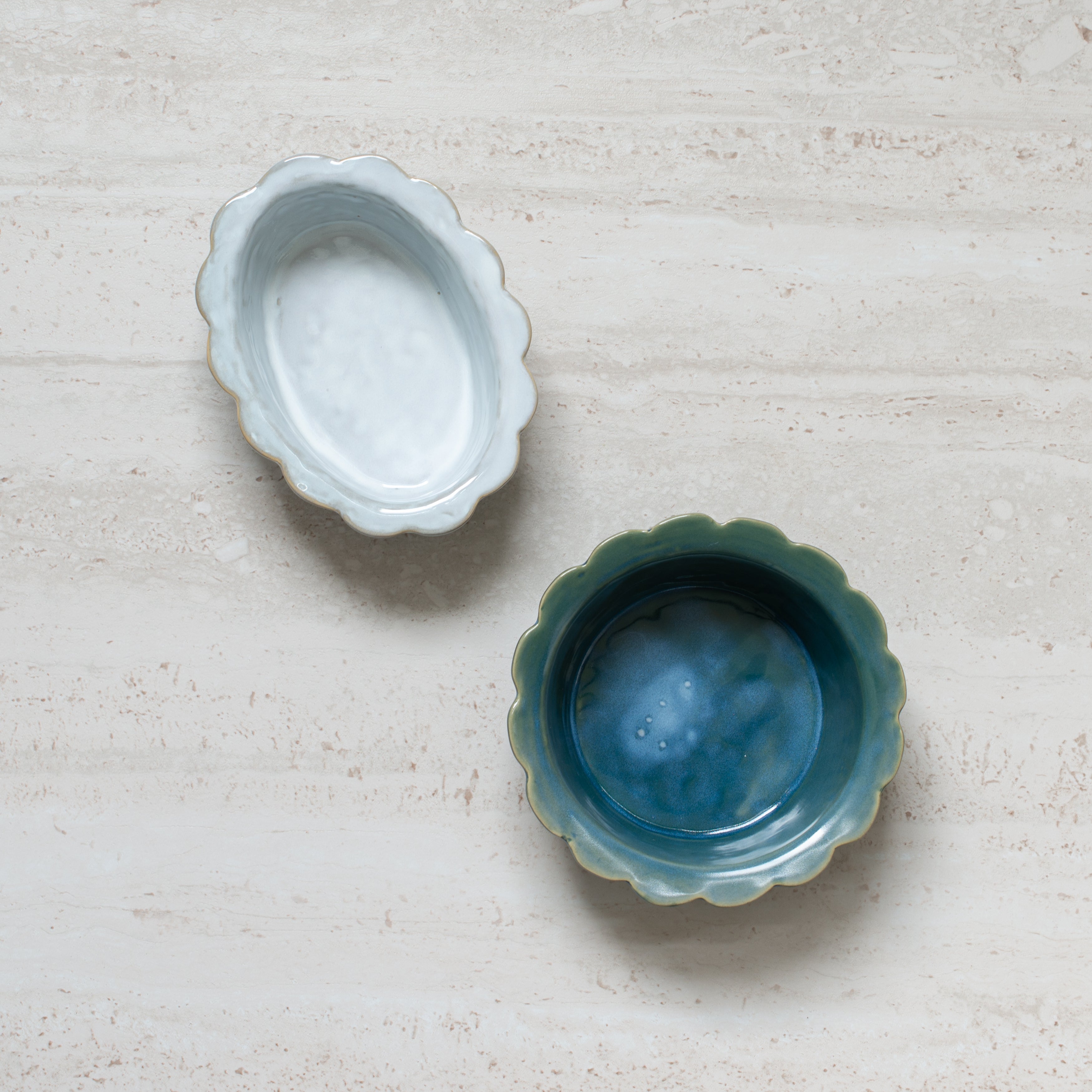 Tarta Round Ceramic Dish | Blue Green