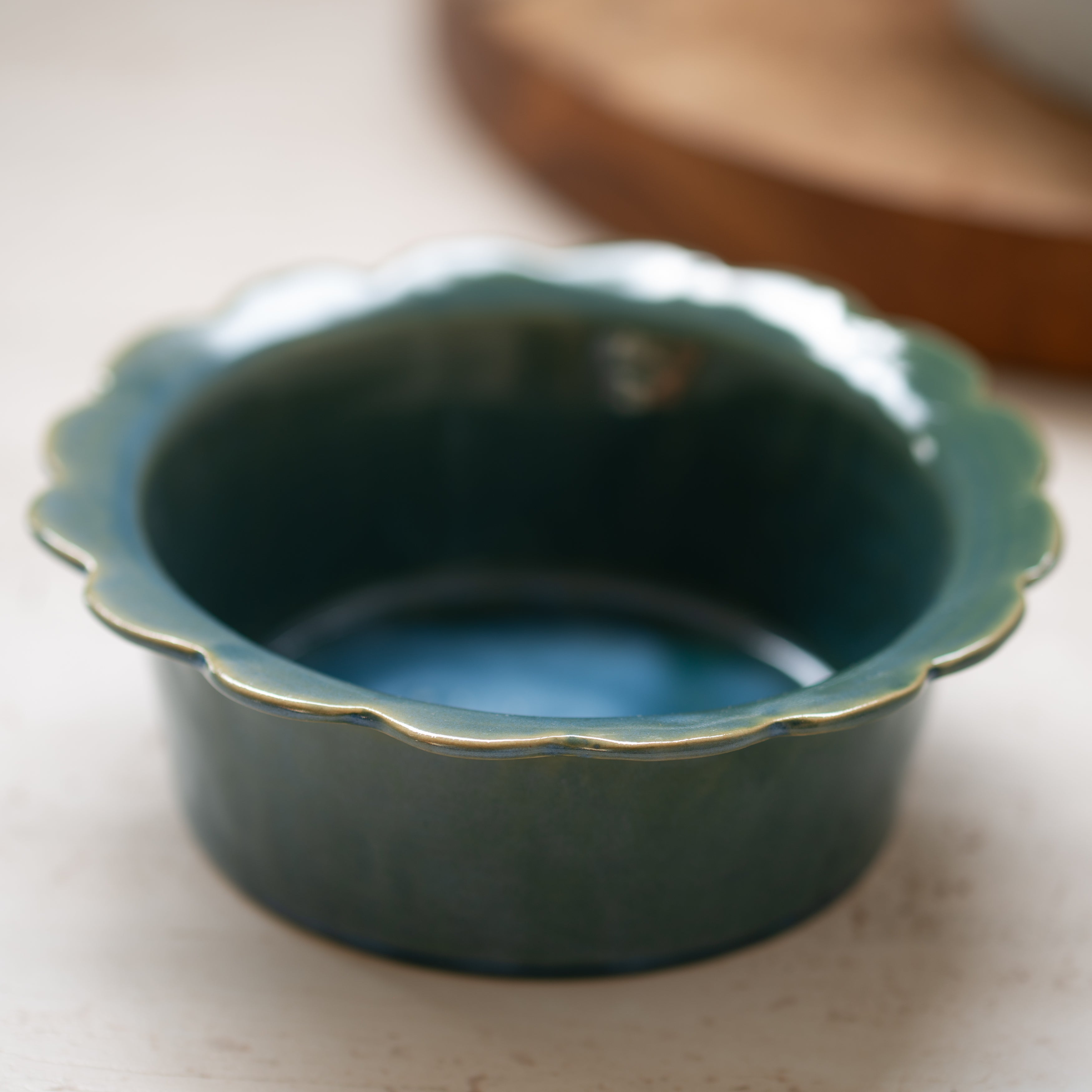 Tarta Round Ceramic Dish | Blue Green