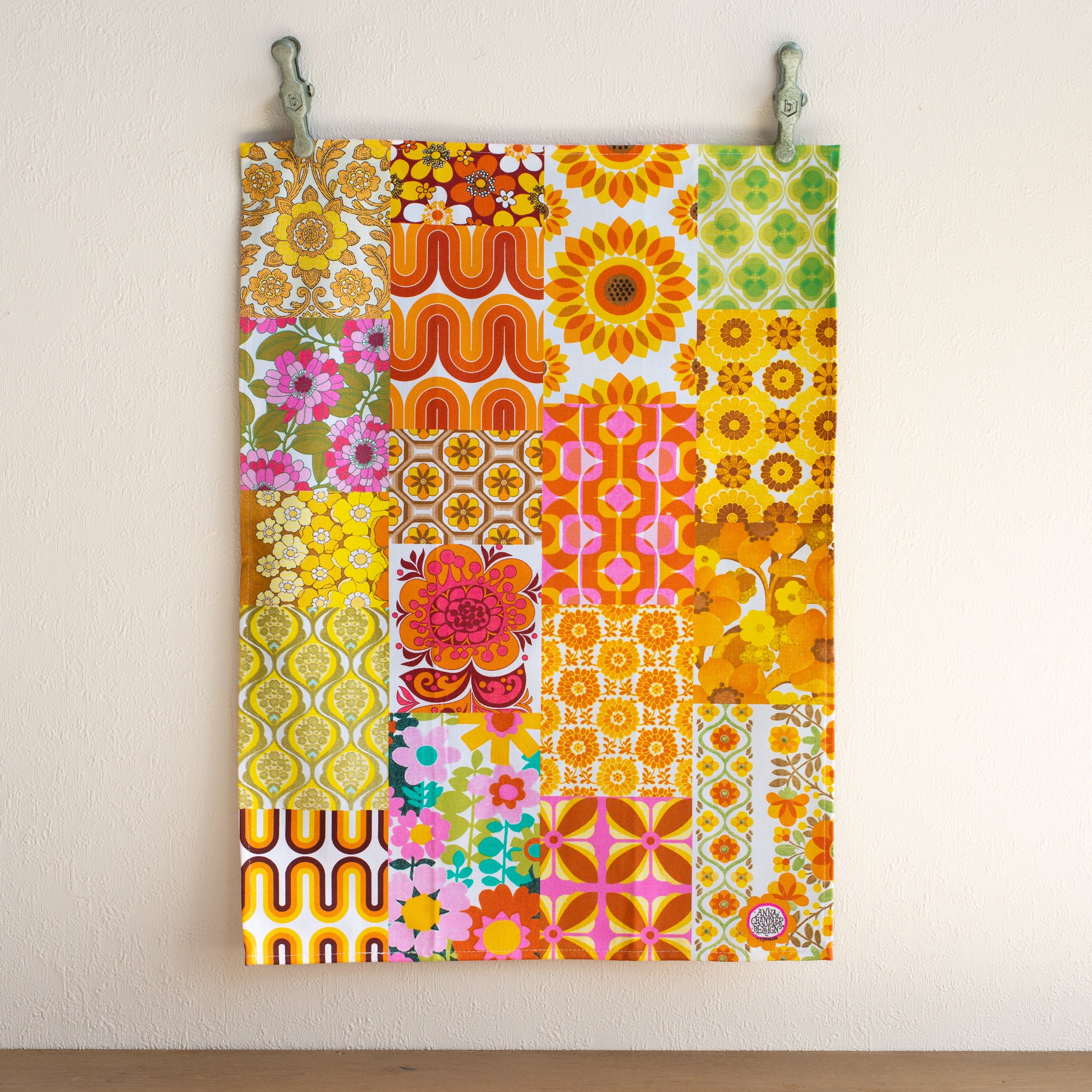 Cotton Tea Towel |  Seventies Orange