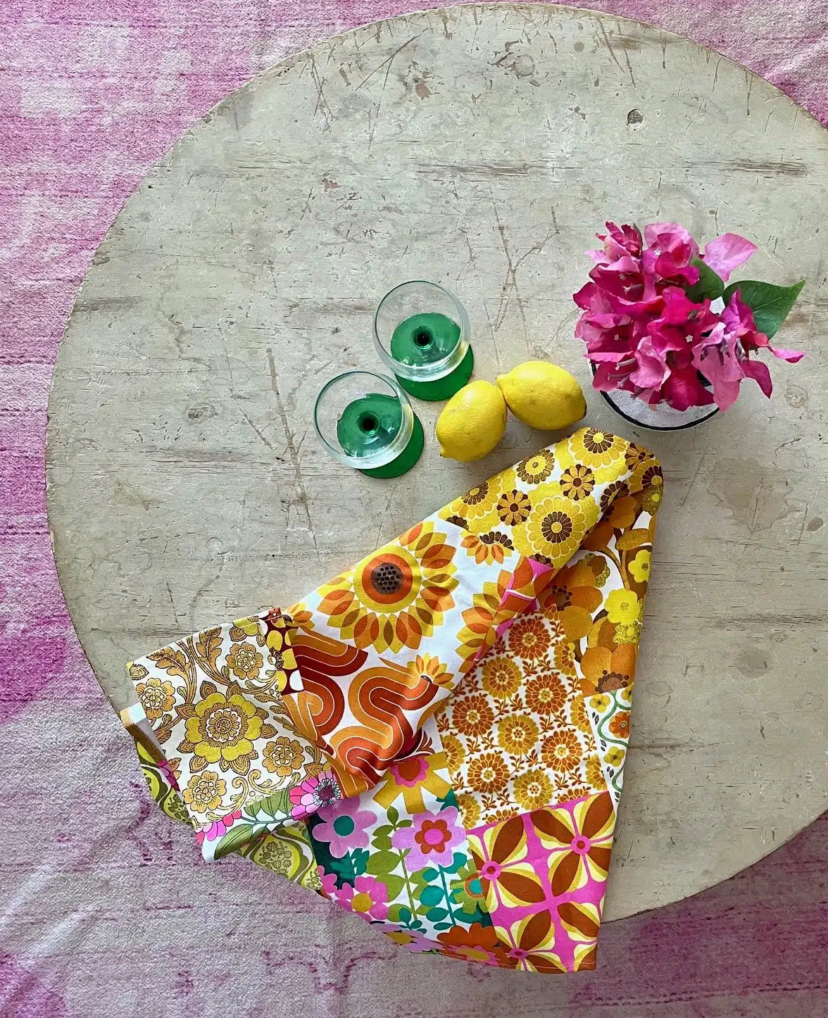 Cotton Tea Towel |  Seventies Orange