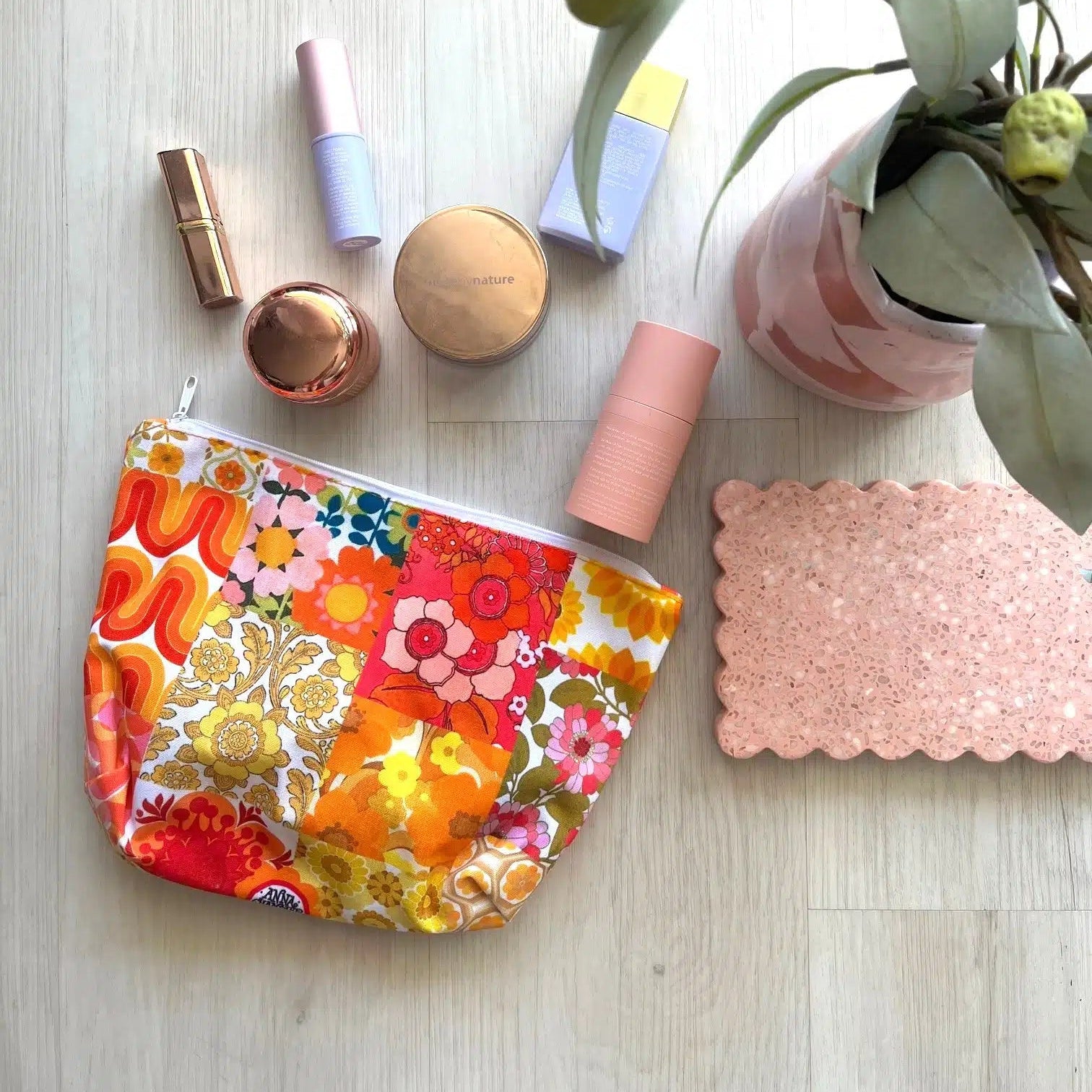 Canvas Make Up Bag | 70's Orange