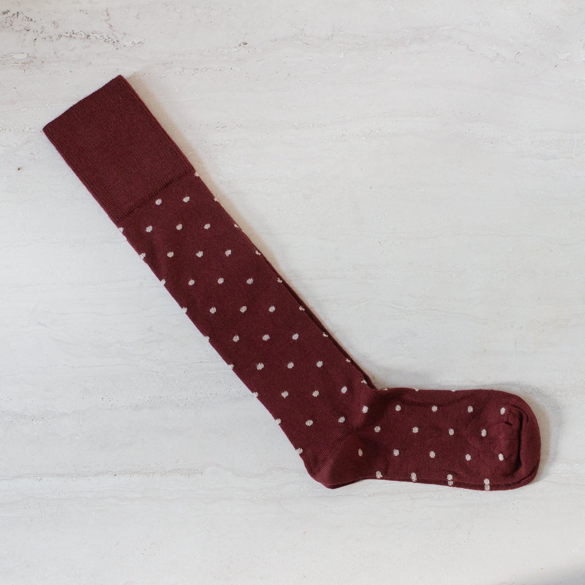Dotty Wool Socks | Burgundy | OS
