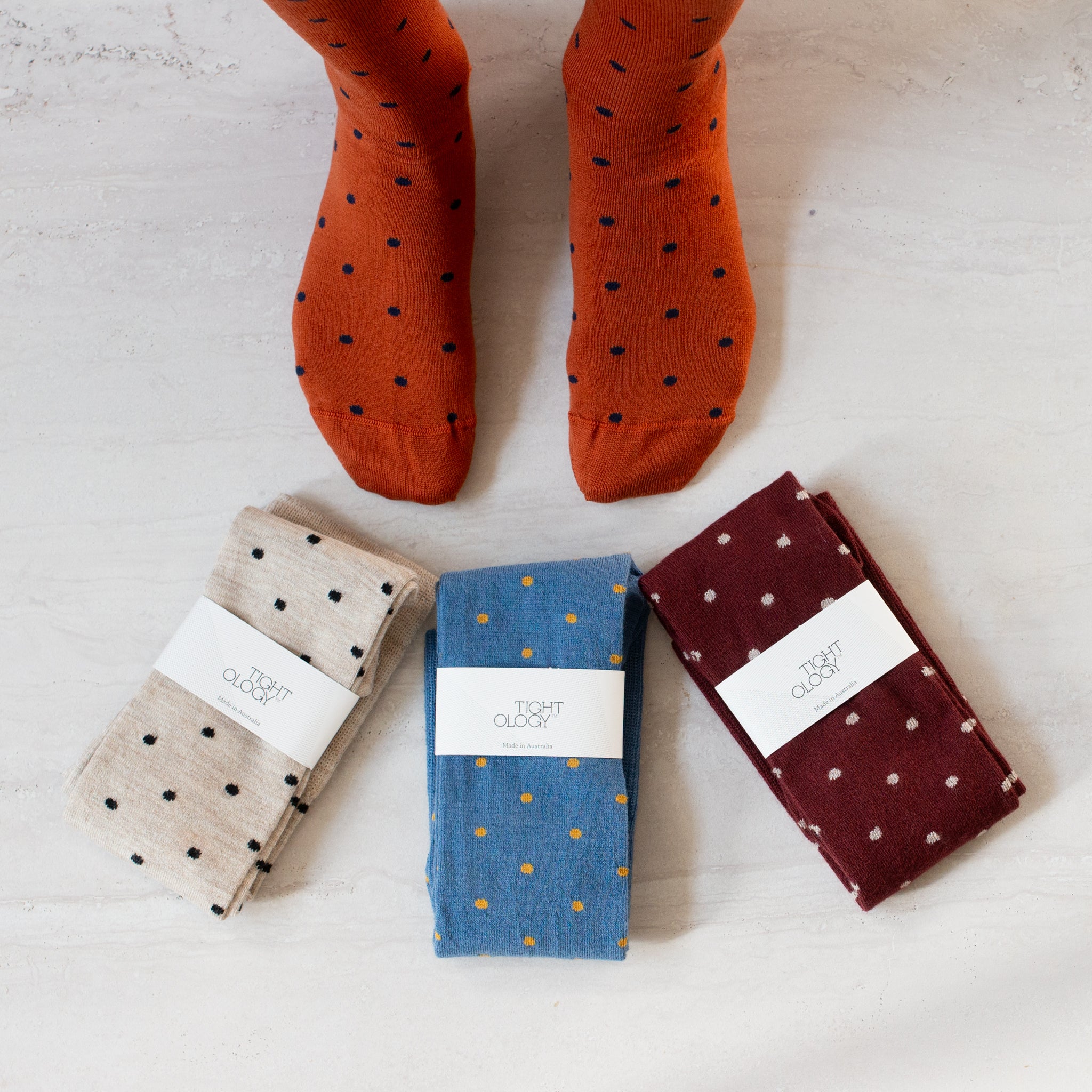 Dotty Wool Socks | Blue | OS