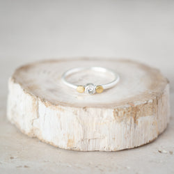 vS|A The Zircon Ring | Sterling Silver + Brass