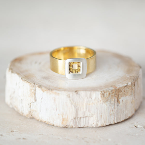 vS|A Square Void | Sterling Silver + Brass