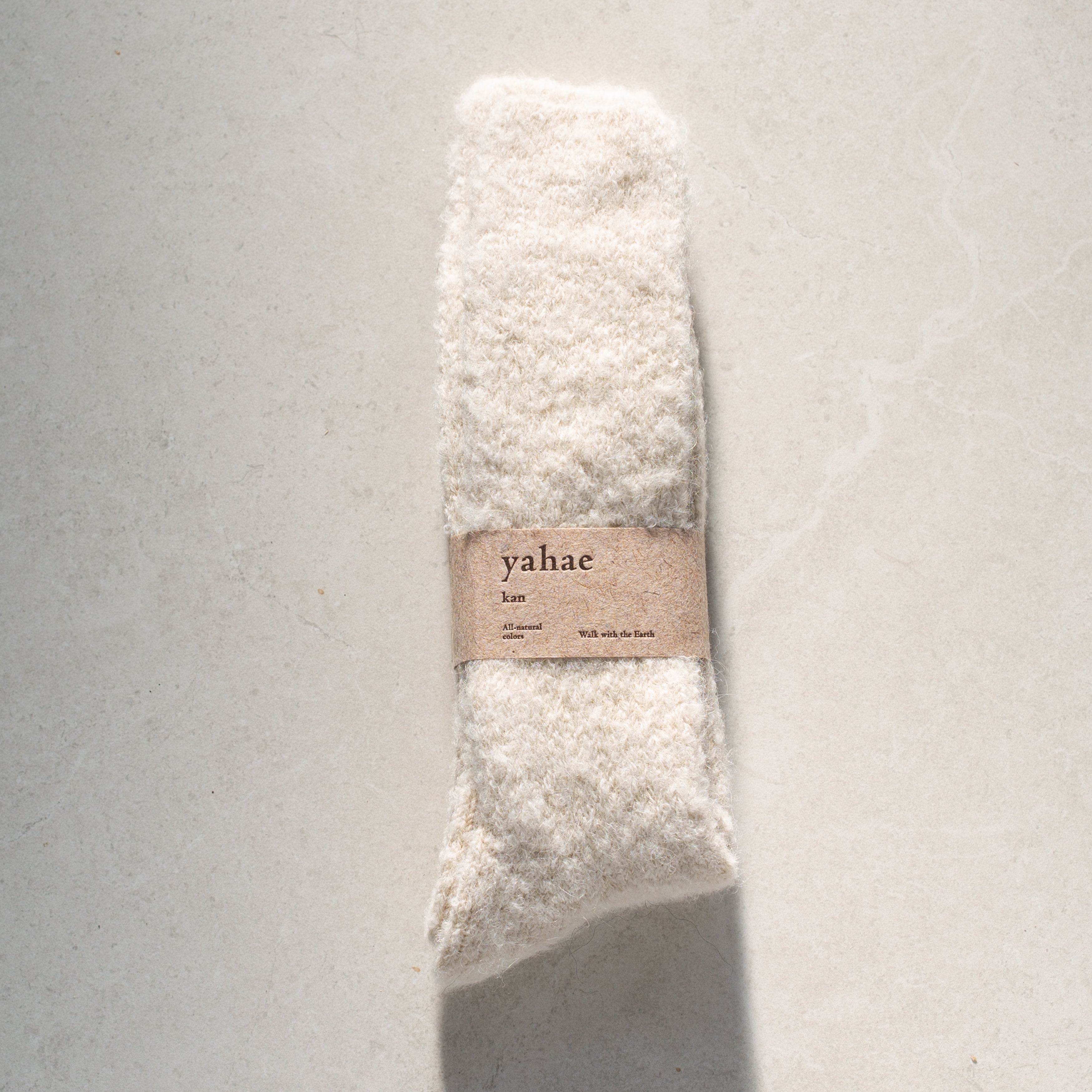 Yahae | Alpaca Loop Slipper Socks | Natural