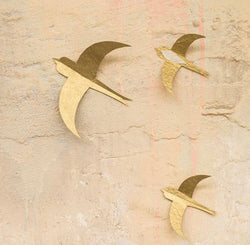 Muskhane Paper | Swallows Wall Decoration Set/10 | Gold