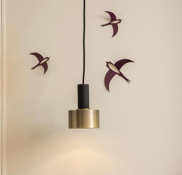 Muskhane Paper | Swallows Wall Decoration Set/10 | Dark Plum