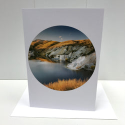 NZ Landscape Greeting Card | The Blue Lake at St Bathans
