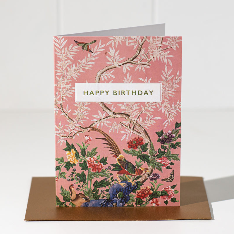 Folklore Greeting Card | Happy Birthday Card - Pink