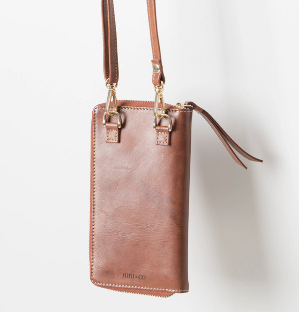Juju & Co. | Phone Sling Wallet | Cognac
