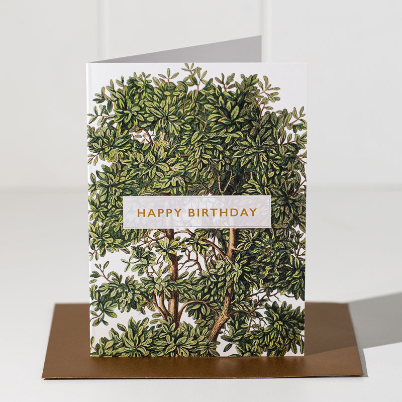 Folklore Greeting Card | Happy Birthday - Green Tree