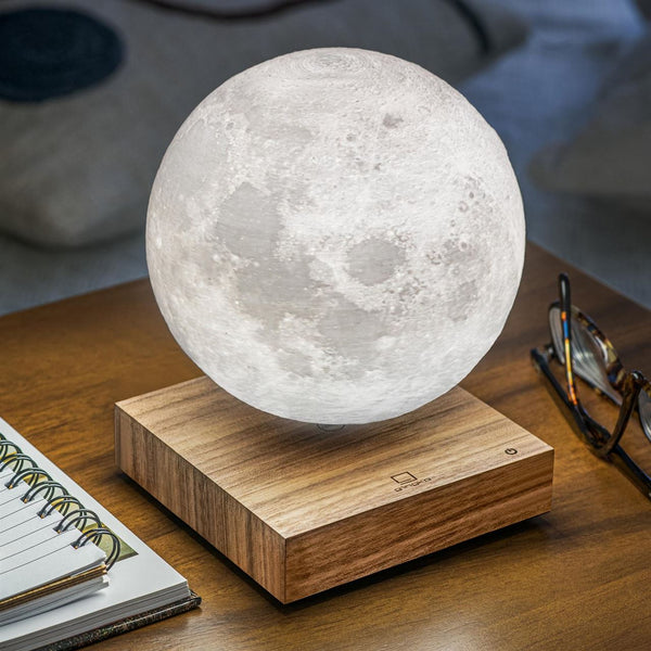 Levitating LED Moon Lamp NZ | American Walnut base | Folklore Homewares Store
