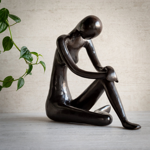 Bronze Contemplating Nude - Small  (29cm high)
