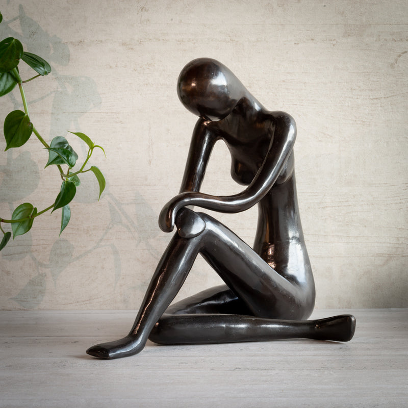 Bronze Contemplating Nude - Small  (29cm high)