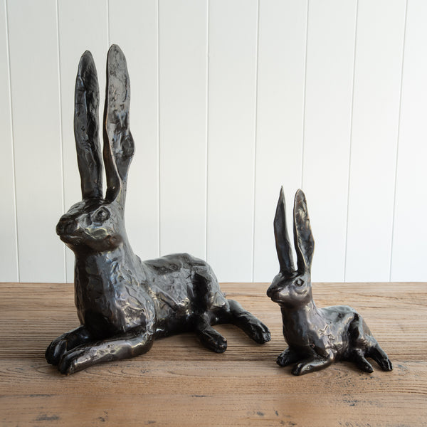 Bronze Hare Sculpture Rabbit Folklore NZ