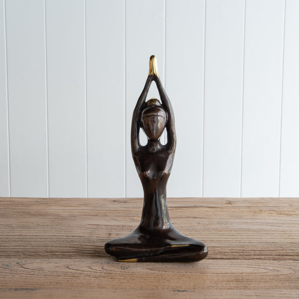 Bronze Yoga Sculpture | Sitting Mountain pose | antique bronze finish Folklore gifts for yoga NZ